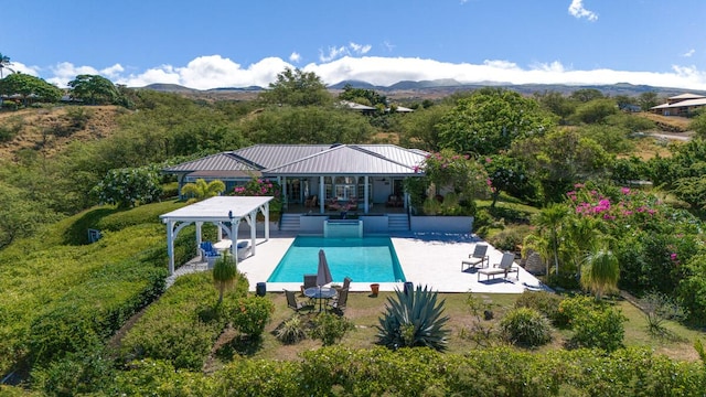 59-380 Olomana Rd, Kamuela, HI 96743 - outdoor pool with a patio and a mountain view