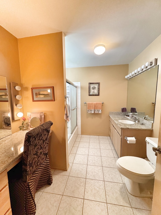 73-1259 Melomelo St, Kailua-Kona, HI 96740 - bathroom featuring vanity, tile patterned flooring, and combined bath / shower with glass door