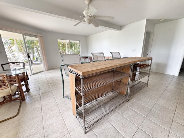73-1259 Melomelo St, Kailua-Kona, HI 96740 - dining area with a ceiling fan and light tile patterned floors
