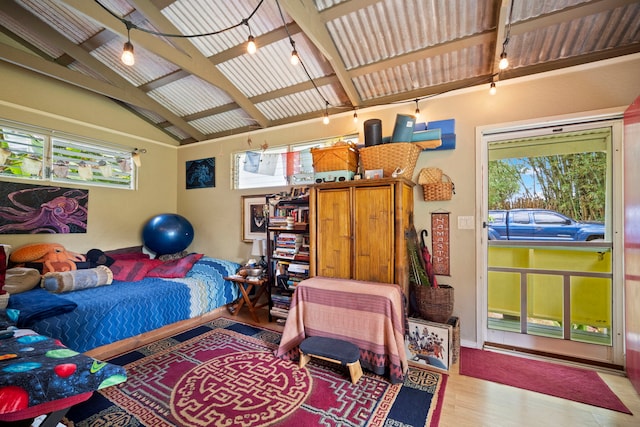 147 Royal Dr, Kapaa, HI 96746 - bedroom featuring wood finished floors and rail lighting