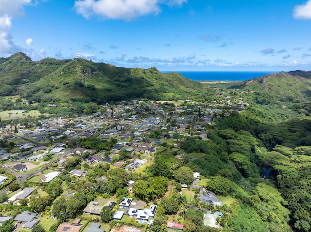 147 Royal Dr, Kapaa, HI 96746 - aerial overview of property's location with nearby suburban area and a water and mountain view