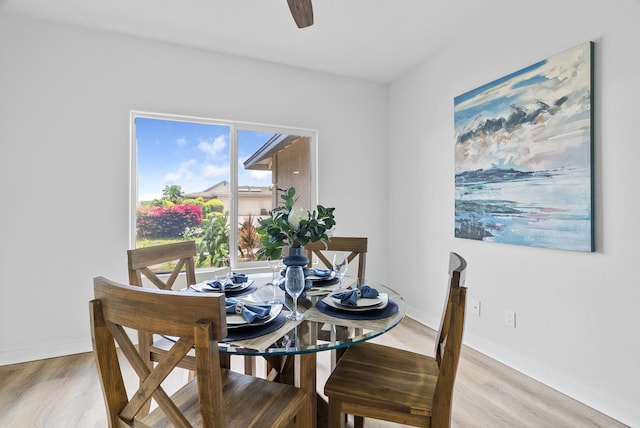 68-1685 Alana St, Waikoloa, HI 96738 - dining space with light wood finished floors and ceiling fan