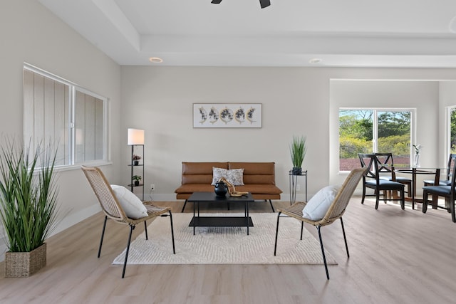 15-1628 Loke Rd, Keaau, HI 96749 - living area featuring wood finished floors and ceiling fan