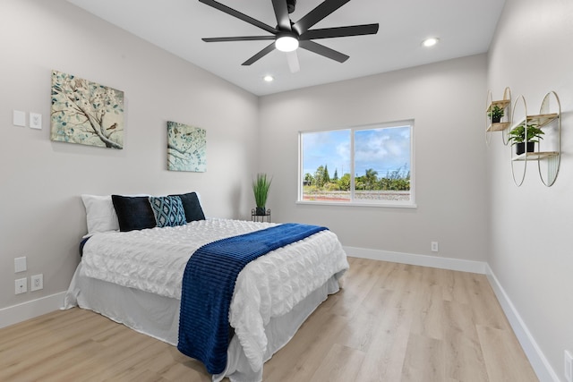 15-1628 Loke Rd, Keaau, HI 96749 - bedroom featuring wood finished floors, recessed lighting, and a ceiling fan