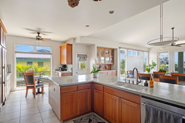 1690 Keleka Rd, Koloa, HI 96756 - kitchen with dishwasher, ceiling fan, and healthy amount of natural light