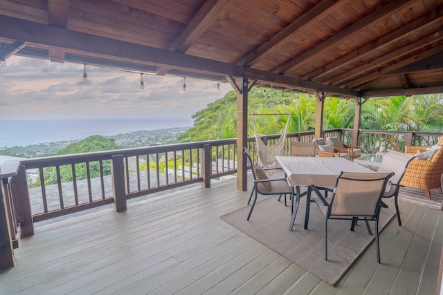 77-6452 Leilani St, Kailua-Kona, HI 96740 - deck at dusk featuring outdoor dining space