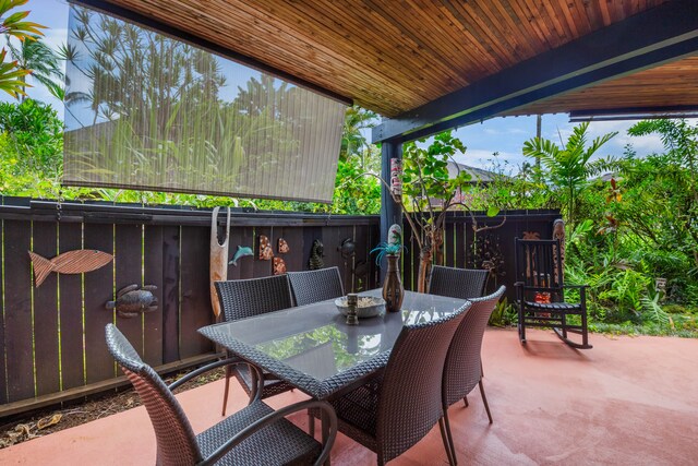 3920 Wyllie Rd Unit 6A, Princeville, HI 96722 - view of patio with outdoor dining space