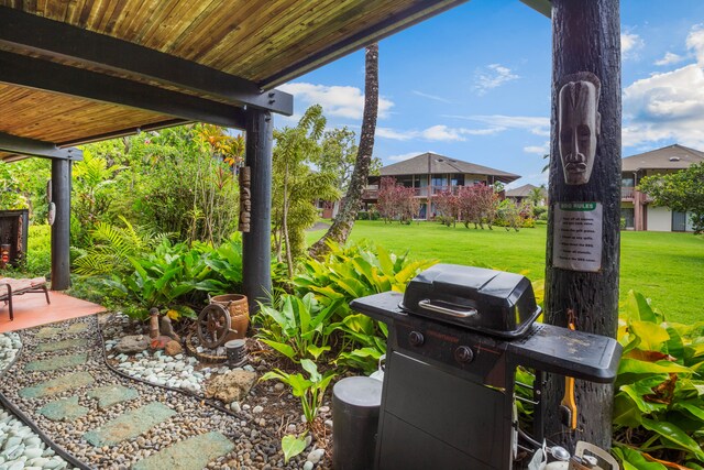 3920 Wyllie Rd Unit 6A, Princeville, HI 96722 - view of patio with a grill