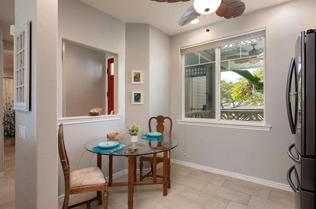 69-200 Pohakulana Pl Unit H22, Waikoloa, HI 96738 - dining room featuring ceiling fan and baseboards