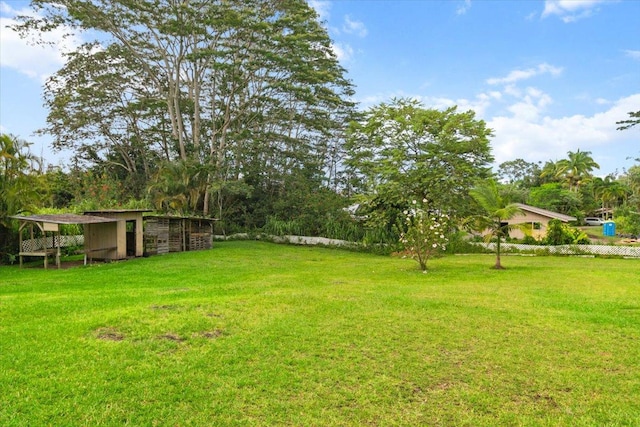 15-2775 Manalo St, Pahoa, HI 96778 - view of grassy yard with an outbuilding