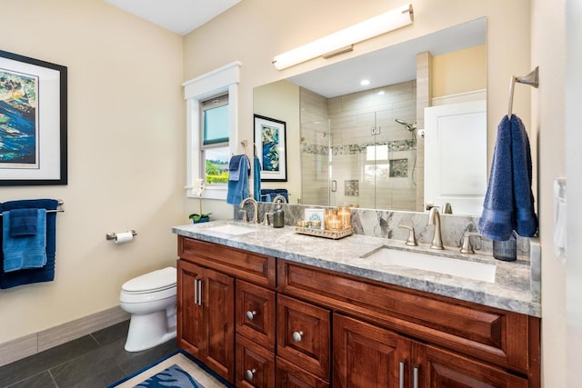 73-4366 Koikoi St, Kailua-Kona, HI 96740 - full bath featuring double vanity, a stall shower, and tile patterned floors