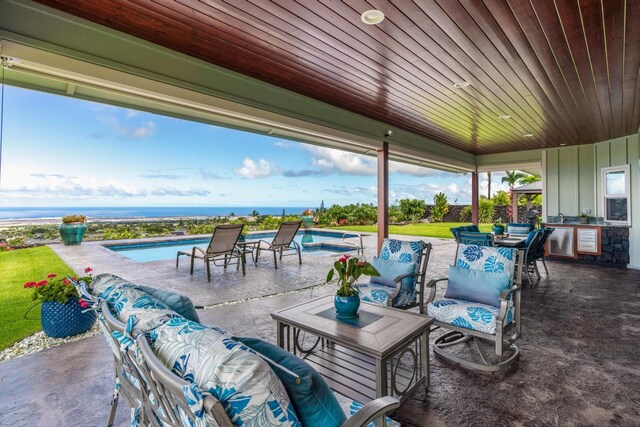 73-4366 Koikoi St, Kailua-Kona, HI 96740 - view of patio / terrace featuring outdoor lounge area and an outdoor pool