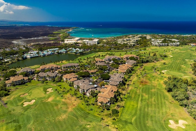 69-200 Pohakulana Pl Unit E2, Waikoloa, HI 96738 - aerial view of property and surrounding area featuring nearby suburban area, a nearby body of water, and a golf course