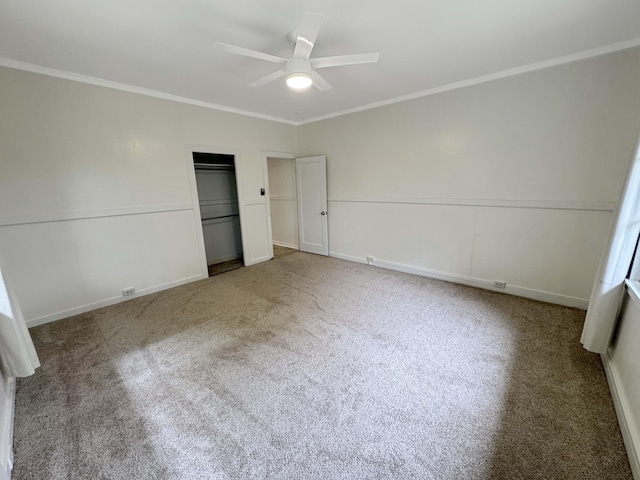 17-312 Volcano Rd, Kurtistown, HI 96760 - unfurnished bedroom featuring carpet, ornamental molding, and a ceiling fan