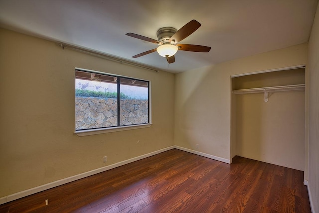 68-1768 Niu Haohao Pl, Waikoloa, HI 96738 - unfurnished bedroom featuring a closet, dark wood-type flooring, and ceiling fan