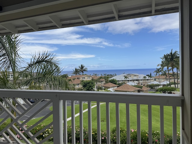 75-6060 Kuakini Hwy Unit E4, Kailua-Kona, HI 96740 - balcony featuring a water view and a residential view
