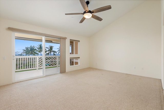 75-6060 Kuakini Hwy Unit E4, Kailua-Kona, HI 96740 - carpeted empty room featuring lofted ceiling and ceiling fan