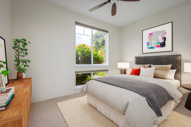 75-6060 Kuakini Hwy Unit E4, Kailua-Kona, HI 96740 - bedroom featuring carpet flooring and a ceiling fan