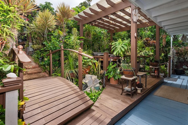 76-6132 Plumeria Rd, Kailua-Kona, HI 96740 - wooden terrace with a pergola