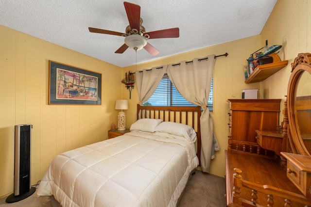 76-6132 Plumeria Rd, Kailua-Kona, HI 96740 - bedroom featuring carpet flooring, a textured ceiling, and a ceiling fan