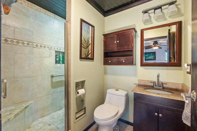 76-6132 Plumeria Rd, Kailua-Kona, HI 96740 - full bath featuring a stall shower, vanity, and a ceiling fan