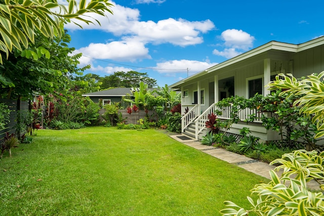5970-A Heamoi Pl, Kapaa, HI 96746 - view of green lawn featuring covered porch