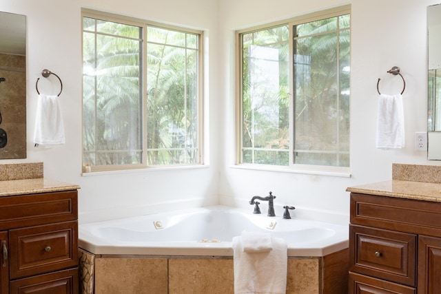 73-1599 Hao St, Kailua-Kona, HI 96740 - full bathroom with vanity, plenty of natural light, and a garden tub