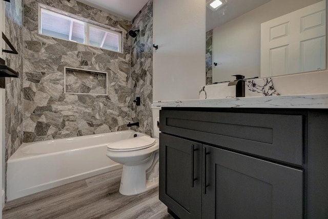 16-2069 Azure Dr, Pahoa, HI 96778 - bathroom featuring  shower combination, vanity, and wood finished floors