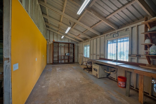 45-3463 Kahana Dr, Honokaa, HI 96727 - misc room featuring vaulted ceiling and unfinished concrete flooring
