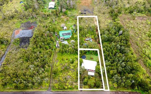 11-3082 Pa Alii St, Volcano, HI 96785 - aerial view of property and surrounding area with property parcel outlined