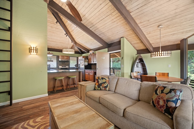4701 Kawaihau Rd Unit B201, Kapaa, HI 96746 - living area with wood finished floors and wood ceiling