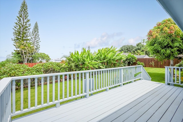 73-4338 Napoo Pl, Kailua-Kona, HI 96740 - wooden terrace with a fenced backyard
