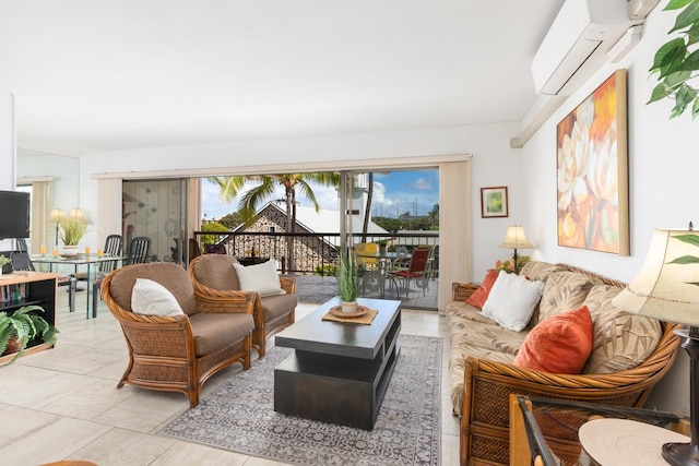 75-5719 Alii Dr Unit 314, Kailua-Kona, HI 96740 - living area featuring light tile patterned flooring and a wall mounted AC