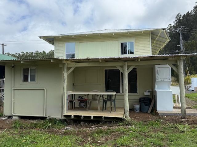 46-4180 Honokaa Waipio Rd, Honokaa, HI 96727 - rear view of property with a metal roof and a deck