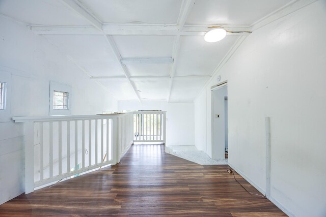 12-557 Hawaii St, Pahoa, HI 96778 - hallway with wood finished floors and coffered ceiling
