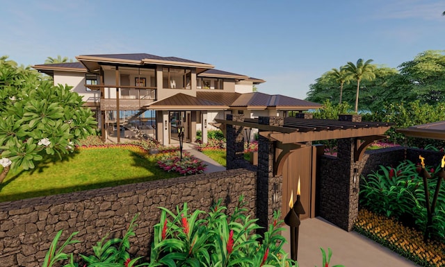 68-1006 Ke Kailani Dr, Kamuela, HI 96743 - view of front of home featuring a balcony and stucco siding