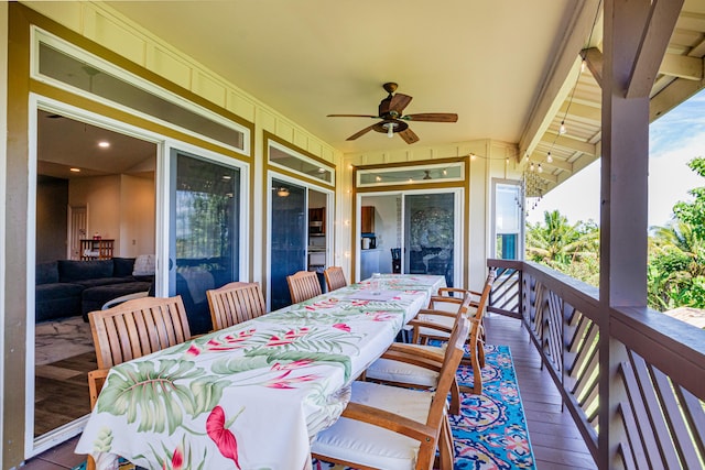 28-238 Akaka Falls Rd, Honomu, HI 96728 - view of patio / terrace featuring a ceiling fan and outdoor dining area