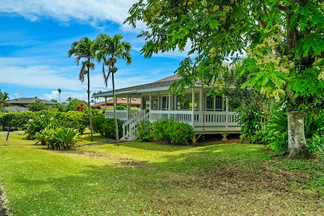 3795 Kelii Pl, Princeville, HI 96722 - view of green lawn with stairs