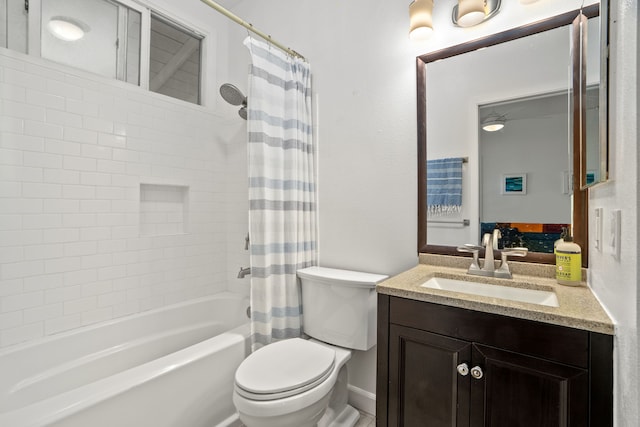 3795 Kelii Pl, Princeville, HI 96722 - bathroom featuring shower / bath combo with shower curtain, vanity, and ceiling fan