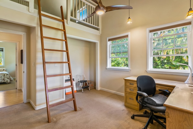 6201-B Kawaiihau Rd Unit B, Kapaa, HI 96746 - office area with light carpet and baseboards
