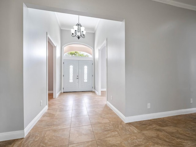 15-1535 1st Ave, Keaau, HI 96749 - entryway with ornamental molding and a chandelier