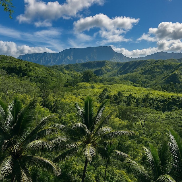 6003-B Halaulani Pl Unit 2, Kilauea, HI 96754 - mountain view with a heavily wooded area