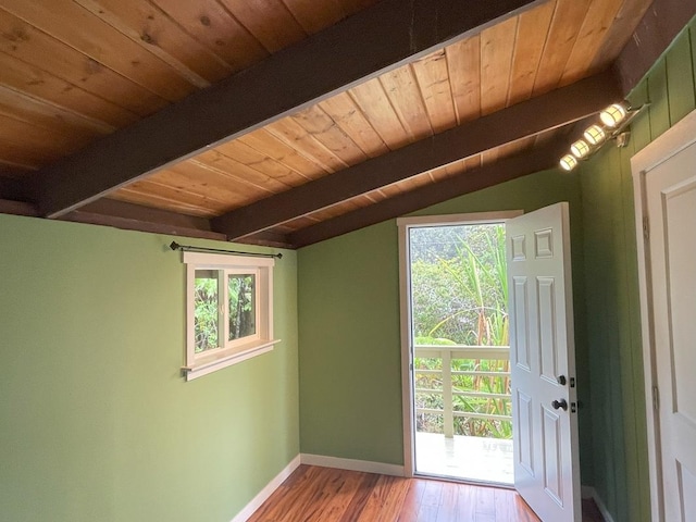 11-3757 7th St, Volcano, HI 96785 - doorway to outside featuring wooden ceiling and wood finished floors