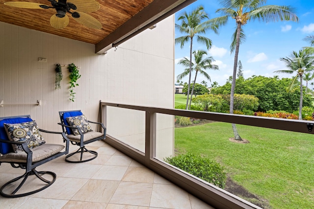 78-6800 Alii Dr Unit 7202, Kailua-Kona, HI 96740 - balcony featuring ceiling fan