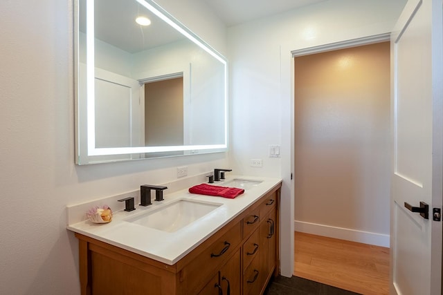 68-1785 Niu Haohao Pl, Waikoloa, HI 96738 - bathroom with double vanity and wood finished floors
