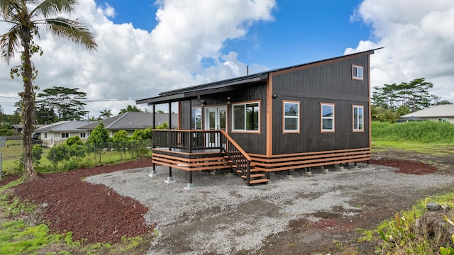 16-2078 Mauna Kea Dr, Pahoa, HI 96778 - view of front of house with a wooden deck