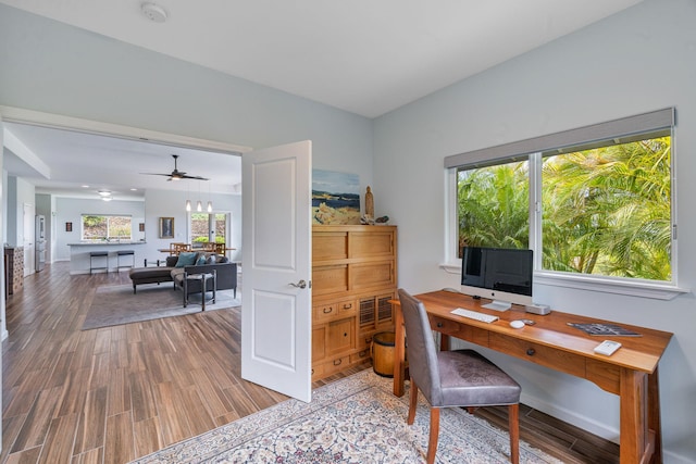 68-2182 Laakea Way, Waikoloa, HI 96738 - office space featuring wood finished floors and ceiling fan