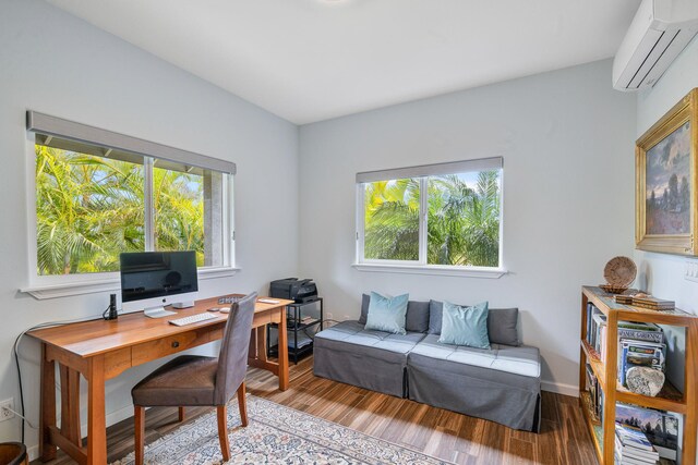 68-2182 Laakea Way, Waikoloa, HI 96738 - office space with an AC wall unit and wood finished floors