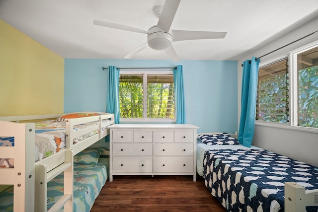 2375 Kipuka St, Koloa, HI 96756 - bedroom featuring dark wood finished floors and a ceiling fan