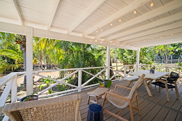 2375 Kipuka St, Koloa, HI 96756 - wooden deck with a trampoline